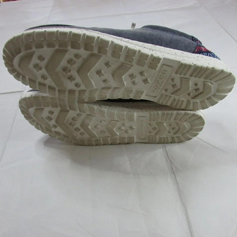 Roper Men's 8.5 Hang Loose Slip on Loafer Shoe - Navy Canvas
